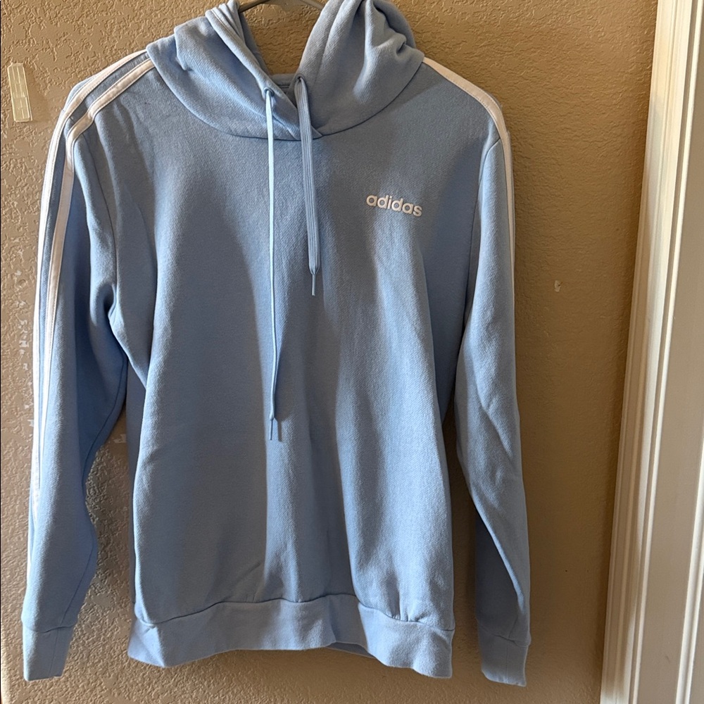 Adidas Women’s Sky Blue Hoodie with White Accents